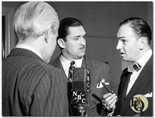 (From L to R) Ellery Queen (Sydney Smith), Ted de Corsia as Sergeant Velie and Santos Ortega as Inspector Queen in "The Adventures of Ellery Queen" (about 1943-1946).