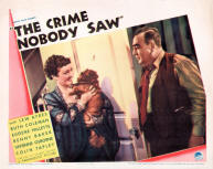 One of eight lobby cards for "The Crime Nobody Saw".