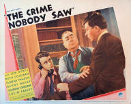 One of eight lobby cards for "The Crime Nobody Saw".