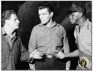 George (center) and Spencer Moor (R) with an uncredited actor in the same play.