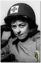 Mary Haynsworth in 1944 in field attire as Red Cross nurse.