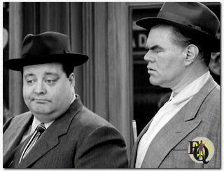 Opposite Jackie Gleason (L) perhaps George Mathews (R) most memorable role was as Harvey in "The Bensonhurst Bomber" episode of&nbsp;TV's&nbsp;"The Honeymooners "(1956). Click on the photo for the clip from the episode...