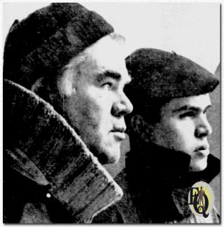 Playing father and son in "Playdate" series are veteran Hollywood actor George Mathews (L) and David Stockwood. Play, "The Stone Boat" (CBC, Jun 27. 1963), is set in a remote Atlantic coast fishing village.