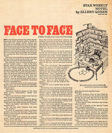 "Face to Face" was published in "Star Weekly" in two parts on March 25. and April 1. 1967 (Illustration by Dick Marvin).&nbsp;