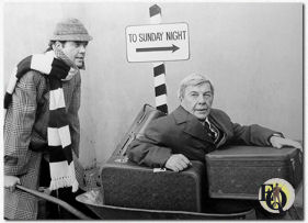 Ellery Queen moves to Sunday night bag and baggage starting January 4. Doing their bit in making the move are series stars Jim Hutton and David Wayne.