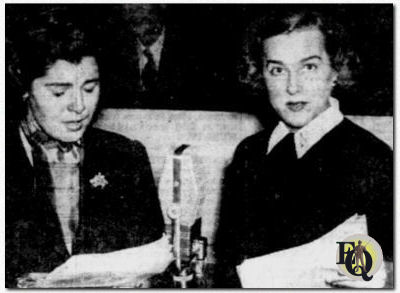 Radio listeners and critics in and out of Connecticut agree that Westport's Lily Lodge did a splendid job in her radio debut as a dramatic actress this week on the Mutual network, playing a leading role on "The Shadow". With Lily is Gertrude Warner, former Hartford girl, who played the other feminine lead. ("Sunday Herald", Dec 17. 1950)&nbsp;